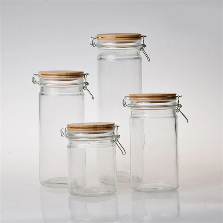 Storage Jar Containers With Lock Clamp Bamboo Lid Storage Jar Containers With Lock Clamp Bamboo Lid