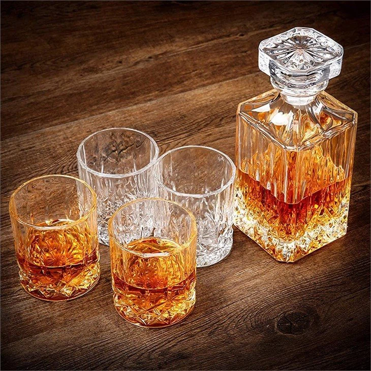 vintage glass whiskey decanter2