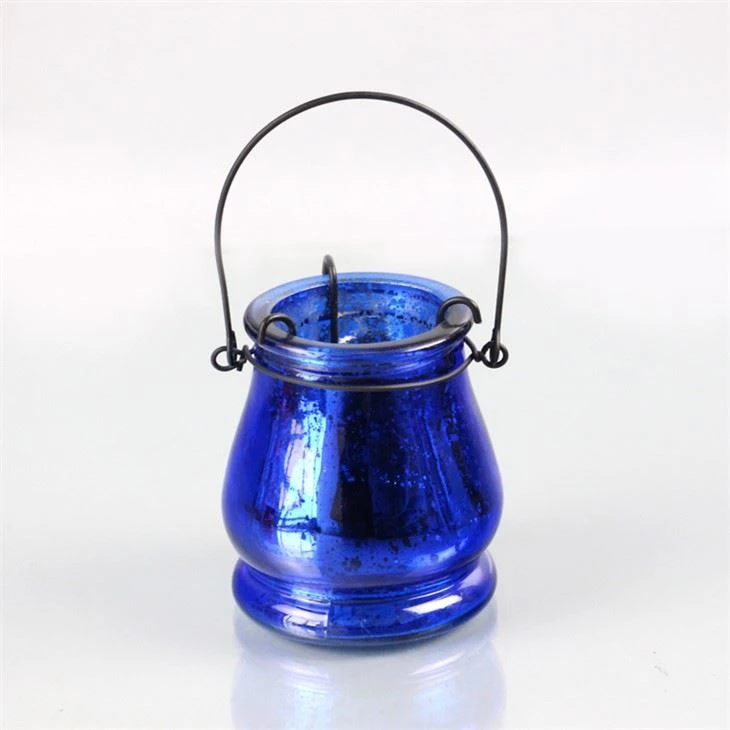 Blue Glass Candle Holder Handle