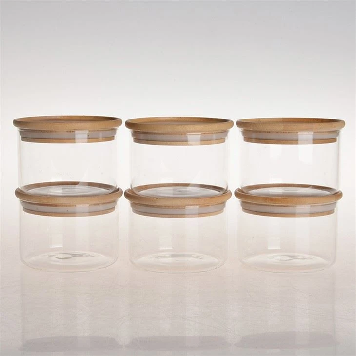 Glass Jars With Bamboo Lids And Labels