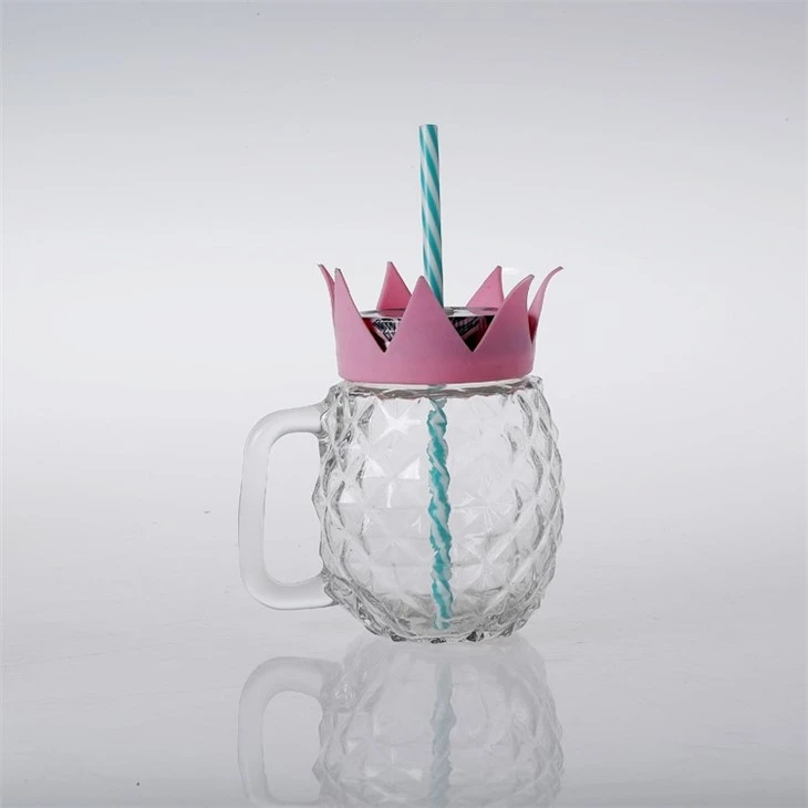 Glass Pineapple Mason Jar With Lid