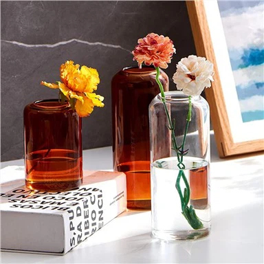 Amber glas flaske vase