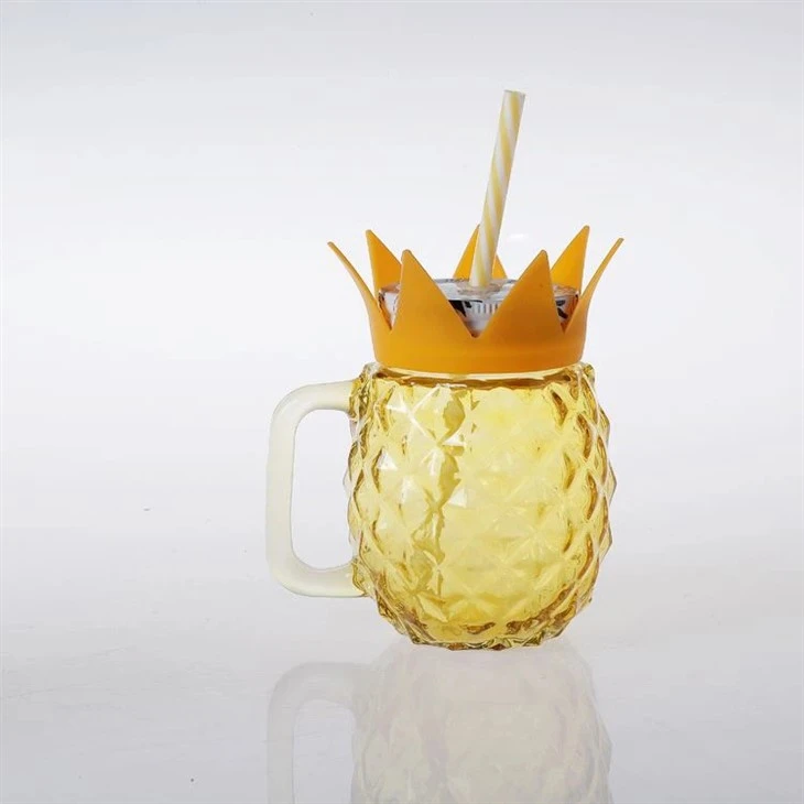 Glass Pineapple Mason Jar With Lid