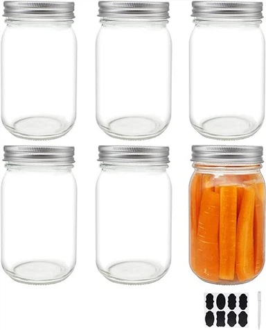 16 OZ Mason Jar med skruelåg