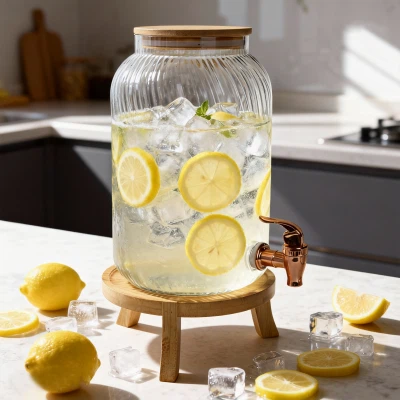 Drikdispenser i snoet glas