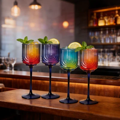 U-Groove Textured Wine Glas